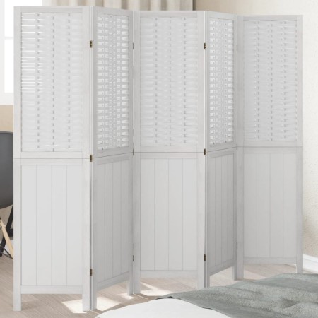 White Paulownia solid wood 5-panel dividing screen by , Room dividers - Ref: Foro24-358725, Price: 169,27 €, Discount: %
