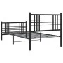 Bed frame with headboard and black metal footboard 100x190cm by , Beds and slatted bases - Ref: Foro24-376336, Price: 85,37 €...