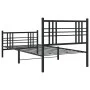 Bed frame with headboard and black metal footboard 90x190 cm by , Beds and slatted bases - Ref: Foro24-376334, Price: 81,43 €...