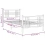 Bed frame with headboard and black metal footboard 90x190 cm by , Beds and slatted bases - Ref: Foro24-376334, Price: 81,43 €...