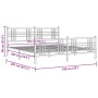 Estructura de cama cabecero y estribo metal negro 193x203 cm de , Camas y somieres - Ref: Foro24-376348, Precio: 144,51 €, De...