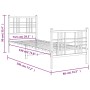 Metallbettgestell mit Kopf- und Fußteil weiß 75x190 cm von , Betten und Lattenroste - Ref: Foro24-376381, Preis: 65,67 €, Rab...
