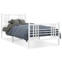 Metal bed frame with headboard and footboard white 90x190 cm by , Beds and slatted bases - Ref: Foro24-376383, Price: 68,70 €...