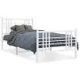 Metallbettgestell mit Kopf- und Fußteil weiß 90x190 cm von , Betten und Lattenroste - Ref: Foro24-376383, Preis: 67,80 €, Rab...