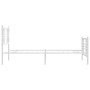 Metal bed frame with headboard and footboard white 90x190 cm by , Beds and slatted bases - Ref: Foro24-376383, Price: 68,70 €...