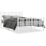 Metal bed frame with headboard and white footboard 120x190 cm by , Beds and slatted bases - Ref: Foro24-376388, Price: 101,52...