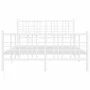 Bettgestell aus Metall mit Kopfteil und weißem Fußteil 120x190 cm von , Betten und Lattenroste - Ref: Foro24-376388, Preis: 1...