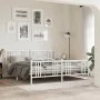 Metal bed frame with headboard and white footboard 180x200 cm by , Beds and slatted bases - Ref: Foro24-376395, Price: 139,46...