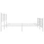 Metal bed frame with headboard and white footboard 180x200 cm by , Beds and slatted bases - Ref: Foro24-376395, Price: 139,46...