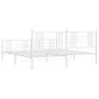 Metal bed frame with headboard and white footboard 180x200 cm by , Beds and slatted bases - Ref: Foro24-376395, Price: 139,46...