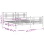 Estructura cama metal con cabecero y estribo blanco 180x200 cm de , Camas y somieres - Ref: Foro24-376395, Precio: 142,45 €, ...
