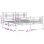 Metal bed frame with headboard and white footboard 180x200 cm by , Beds and slatted bases - Ref: Foro24-376395, Price: 139,46...