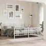 Metal bed frame with headboard and footboard white 193x203 cm by , Beds and slatted bases - Ref: Foro24-376397, Price: 142,28...