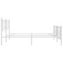 Metal bed frame with headboard and footboard white 193x203 cm by , Beds and slatted bases - Ref: Foro24-376397, Price: 144,62...