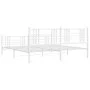 Metal bed frame with headboard and footboard white 193x203 cm by , Beds and slatted bases - Ref: Foro24-376397, Price: 142,28...
