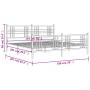 Metal bed frame with headboard and footboard white 193x203 cm by , Beds and slatted bases - Ref: Foro24-376397, Price: 144,62...