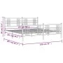 Metal bed frame with headboard and footboard white 193x203 cm by , Beds and slatted bases - Ref: Foro24-376397, Price: 142,28...