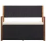 Aufbewahrungsbank aus synthetischem Rattan und Akazienholz in Schwarz, 115 cm. von vidaXL, Gartenbänke - Ref: Foro24-46010, P...