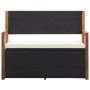 Banco de almacenaje ratán sintético madera acacia negro 115 cm by vidaXL, garden benches - Ref: Foro24-46010, Price: 170,66 €...