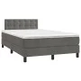Box spring bed with dark gray velvet mattress 120x190 cm by , Beds and slatted bases - Ref: Foro24-3269862, Price: 388,37 €, ...