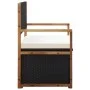 Aufbewahrungsbank aus synthetischem Rattan und Akazienholz in Schwarz, 115 cm. von vidaXL, Gartenbänke - Ref: Foro24-46010, P...