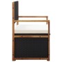 Banco de almacenaje ratán sintético madera acacia negro 115 cm by vidaXL, garden benches - Ref: Foro24-46010, Price: 170,66 €...