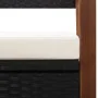 Aufbewahrungsbank aus synthetischem Rattan und Akazienholz in Schwarz, 115 cm. von vidaXL, Gartenbänke - Ref: Foro24-46010, P...