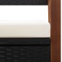Banco de almacenaje ratán sintético madera acacia negro 115 cm by vidaXL, garden benches - Ref: Foro24-46010, Price: 170,66 €...