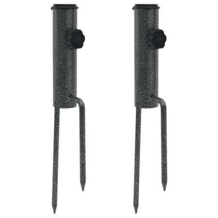 Parasol supports with spikes 2 pcs galvanized steel 9x35 cm by , Parasol accessories - Ref: Foro24-4003381, Price: 19,87 €, D...