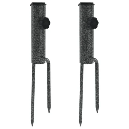 Parasol supports with spikes 2 pcs galvanized steel 9x35 cm by , Parasol accessories - Ref: Foro24-4003381, Price: 15,81 €, D...