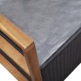 Banco de almacenaje ratán sintético madera acacia negro 115 cm