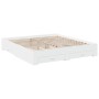 Weißer Holzwerkstoffbettrahmen mit Schubladen 200x200 cm von , Betten und Lattenroste - Ref: Foro24-3280356, Preis: 243,72 €,...