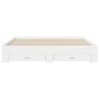White engineered wood bed frame with drawers 200x200 cm by , Beds and slatted bases - Ref: Foro24-3280356, Price: 243,72 €, D...
