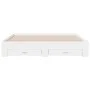White engineered wood bed frame with drawers 200x200 cm by , Beds and slatted bases - Ref: Foro24-3280356, Price: 254,87 €, D...