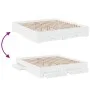 White engineered wood bed frame with drawers 200x200 cm by , Beds and slatted bases - Ref: Foro24-3280356, Price: 254,87 €, D...