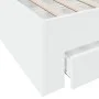White engineered wood bed frame with drawers 200x200 cm by , Beds and slatted bases - Ref: Foro24-3280356, Price: 254,87 €, D...