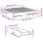 Weißer Holzwerkstoffbettrahmen mit Schubladen 200x200 cm von , Betten und Lattenroste - Ref: Foro24-3280356, Preis: 243,72 €,...