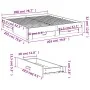 White engineered wood bed frame with drawers 200x200 cm by , Beds and slatted bases - Ref: Foro24-3280356, Price: 254,87 €, D...