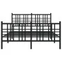 Bed frame with headboard and black metal footboard 137x190 cm by , Beds and slatted bases - Ref: Foro24-376341, Price: 108,27...