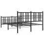 Bed frame with headboard and black metal footboard 137x190 cm by , Beds and slatted bases - Ref: Foro24-376341, Price: 108,27...