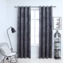 Cortinas opacas anillas 2 uds terciopelo antracita 140x175 cm