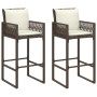 Küchenhocker mit Kissen 2 Stück braunes synthetisches Rattan von , Gartenstühle - Ref: Foro24-368706, Preis: 170,50 €, Rabatt: %