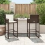 Kitchen stools with cushions 2 pcs brown synthetic rattan by , Garden chairs - Ref: Foro24-368706, Price: 170,50 €, Discount: %