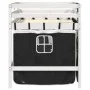 Cama alta niños con cortinas madera pino blanco negro 80x200 cm de , Camas y somieres - Ref: Foro24-3283811, Precio: 174,48 €...