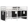 Cama alta niños con cortinas madera pino blanco negro 80x200 cm de , Camas y somieres - Ref: Foro24-3283811, Precio: 174,48 €...