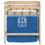High bed for children with blue pine wood curtains 90x200 cm by , Beds and slatted bases - Ref: Foro24-3283818, Price: 189,50...