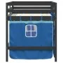 Cama alta para niños con cortinas madera pino azul 90x200 cm de , Camas y somieres - Ref: Foro24-3283824, Precio: 190,61 €, D...