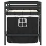 Cama alta niños con cortinas madera pino blanco negro 90x190 cm de , Camas y somieres - Ref: Foro24-3283832, Precio: 196,99 €...