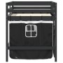 Cama alta niños con cortinas madera pino blanco negro 90x190 cm de , Camas y somieres - Ref: Foro24-3283832, Precio: 200,18 €