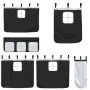 Cama alta niños con cortinas madera pino blanco negro 90x190 cm de , Camas y somieres - Ref: Foro24-3283832, Precio: 196,99 €...